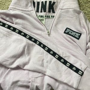 Pink quarter zip sweatshirt